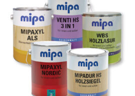 Laky, lazury a barvy na povrchovou úpravu dřeva od německého výrobce Mipa